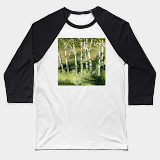 Birches on a Hillside Baseball T-Shirt